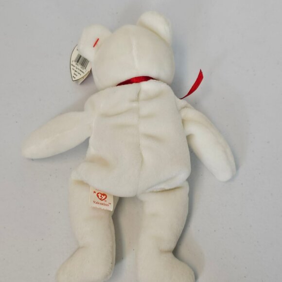 VTG 1993 TY Beanie Babies Collection "Valentino" White Teddy Bear Collectible - Picture 6 of 15